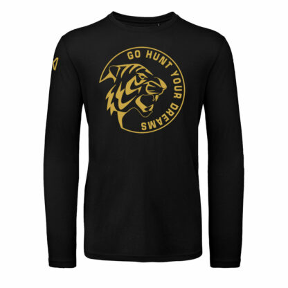 manic-collection-long-sleeve-t-shirt-black-unisex-motivational-go-hunt-your-dreams-gold